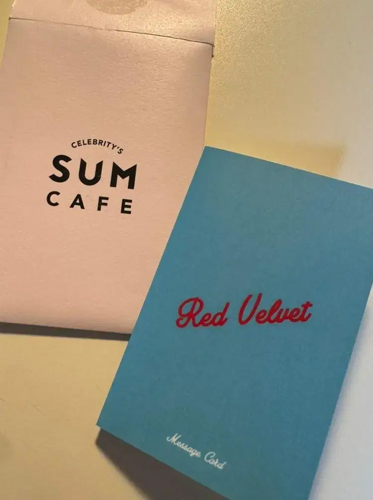 레드벨벳 아이린 sum cafe 메세지 카드